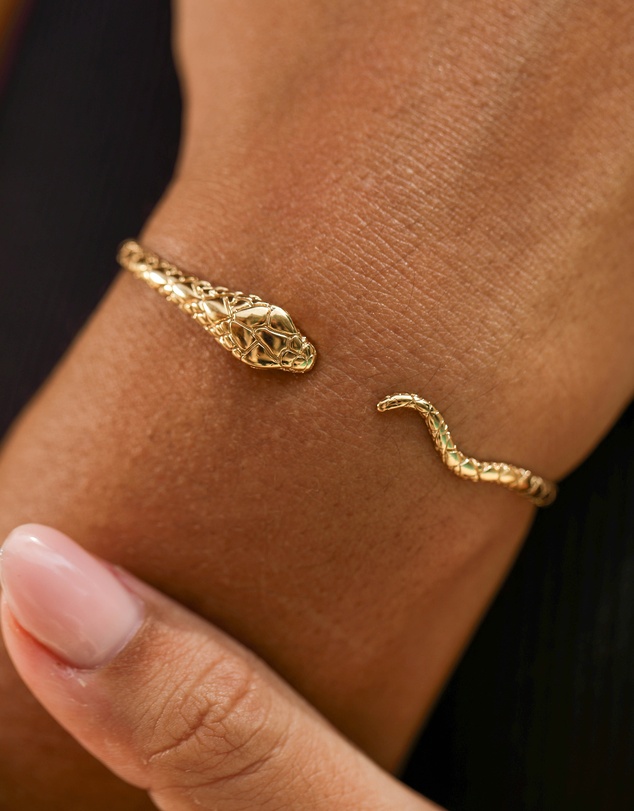 Elli Jewelry - Open Serpent Bangle in Gold-Plated 925 Silver