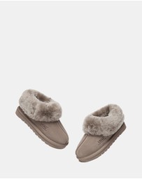 EVERAU - Australian Shepherd Ugg Kids Homey Slipper Cow Suede Upper House Shoes