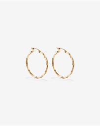 Michael Hill - 28mm Square Twist Hoop Earrings in 10kt Yellow Gold