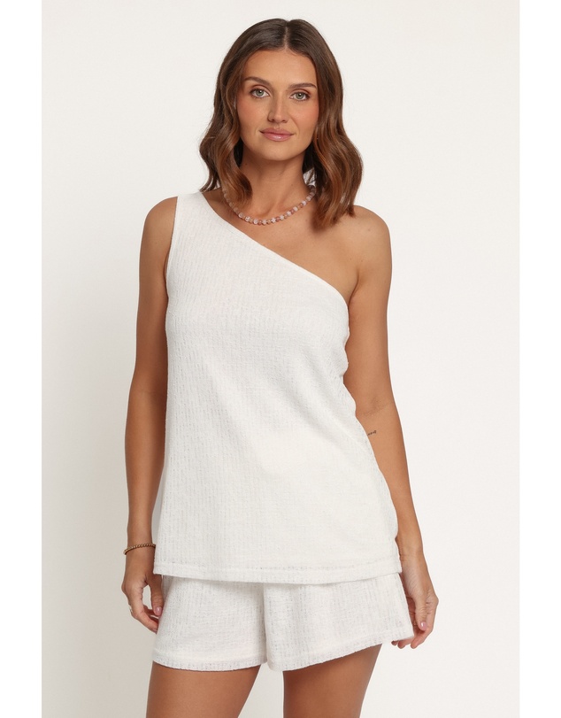 Petal & Pup - Ayden One Shoulder Short Set - White