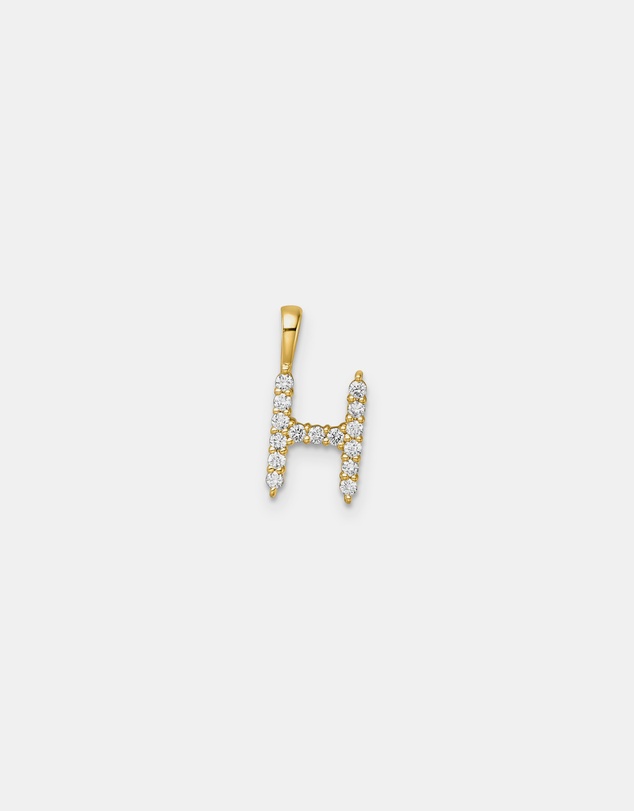Zoe Olivia - 9K Gold Lab Grown Diamond Initial H Pendant