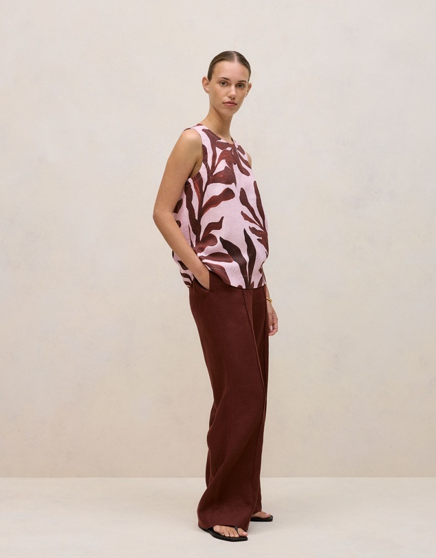 Trenery - Wakame Linen Shell Tank in Light Pink