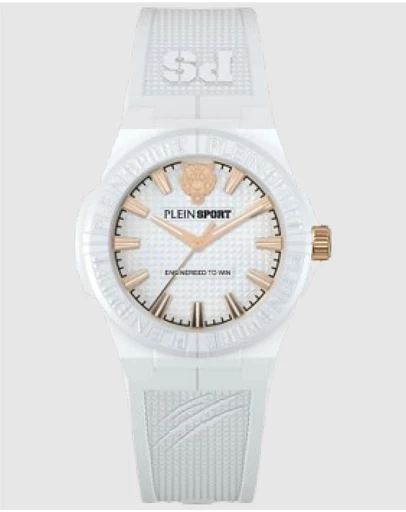 Plein Sport - PLEIN LASERSTRIKE 42mm White Silver Dial and White Silicone Strap