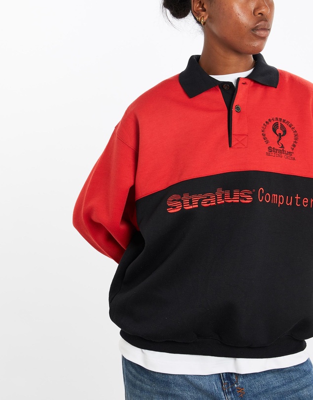Vintage by The Real Deal - Pre Loved - Vintage 90s Stratus Computer Technologies Collared Sweatshirt