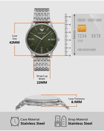 Emporio Armani - Silver Tone Analogue Watch