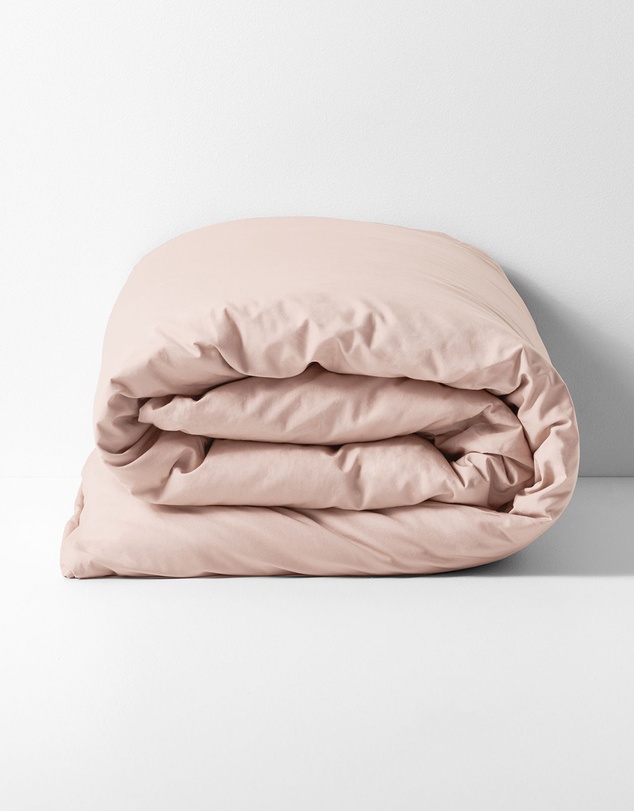 Aura Home - Evie Stonewash Organic Cotton Quilt Cover in Blush Pink