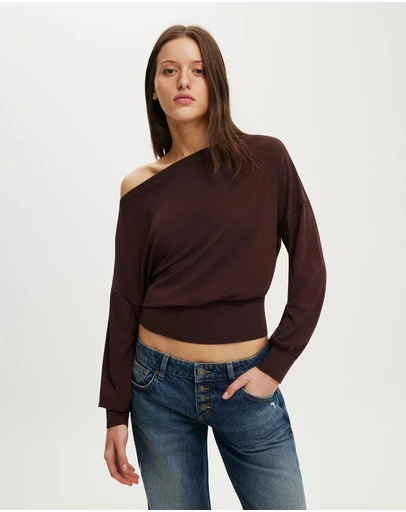 Cotton On - Sage Off Shoulder Long Sleeve