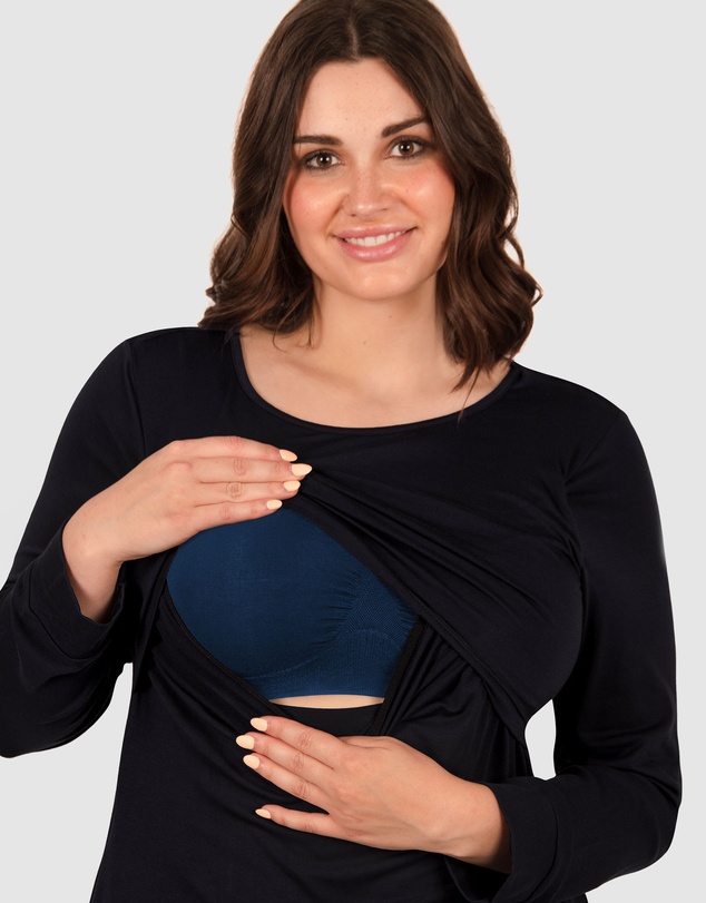 B Free Intimate Apparel - Bamboo Long Sleeve Maternity & Nursing Dress