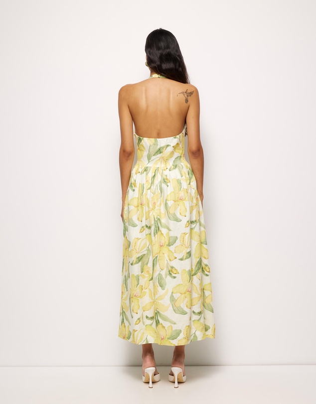 AERE - Sani Halter Linen Midi Dress