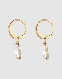 Elli Jewelry - Zirconia Statement Hoops in Gold-Plated 925 Sterling Silver