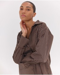 Cloth & Co. - The Dropped Yoke Shirt | Brazil Nut & White