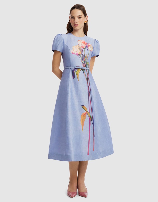 LEO LIN - Marguerite Short Sleeve Midi Dress