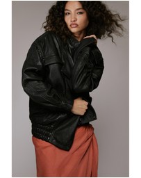 Bardot - Oversized Leather Jacket