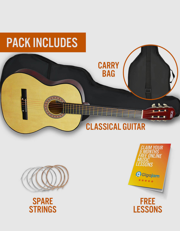 iWorld - 3rd Avenue 3/4 Size Classical Guitar Pack - Natural