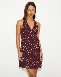 Dazie - Elodie Polka Dot Halter Mini Dress