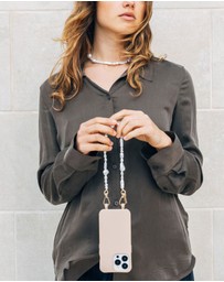 LOUVE COLLECTION - Clear Phone Case + Moon Pearl Phone Wristlet