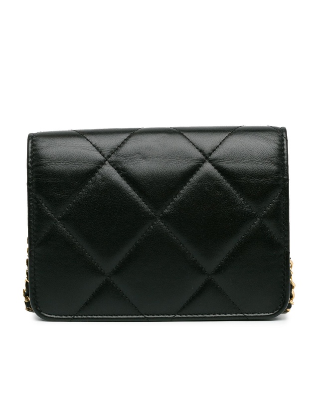 Pre-Loved by Azura Reborn - Pre-Loved chanel Quilted Leather Wallet-on-Chain with Decorative Embellishments and Chain Shoulder Strap
