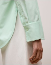 Trenery - Cotton Poplin Long Sleeve Shirt in Peppermint