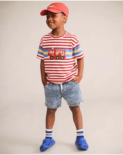 Huxbaby - Fireman Hux Stripe Tee - Babies-Kids