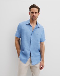 Country Road - Regular Fit Organically Grown Delave Linen Short Sleeve Shirt