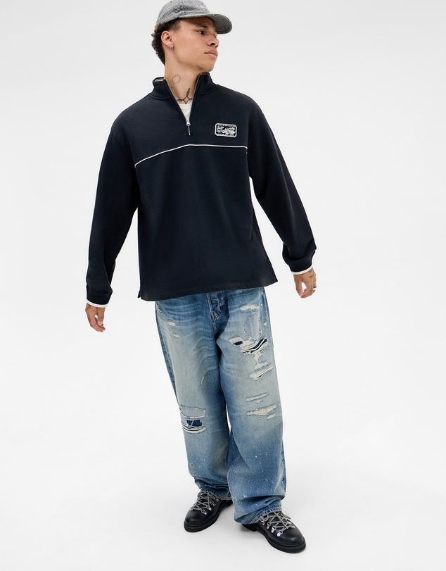 BDG By Urban Outfitters - BDG Dust Mock Neck Half Zip Sweat