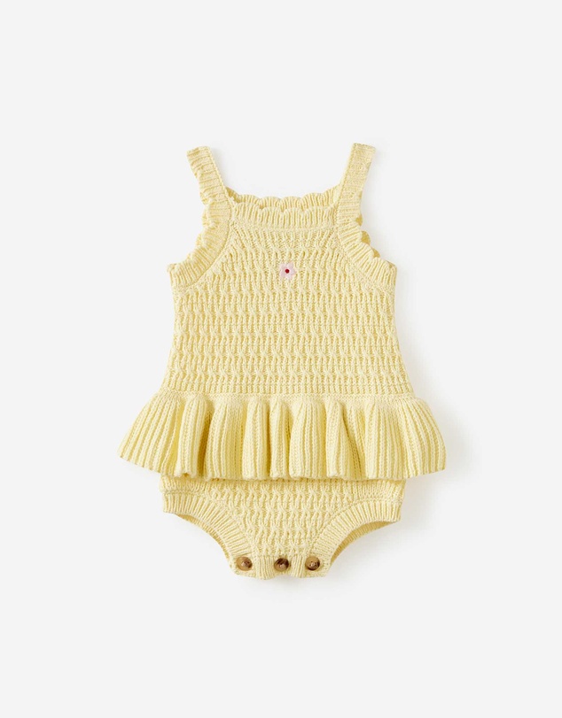 Cotton On Kids - Baby Organic Knit Sleeveless Peplum Bubbysuit