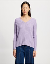 Lindsay Nicholas New York - V-Neck Cable Sweater