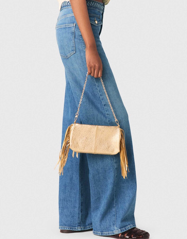 Maje - Miss M Pouch Metal Rippled Small Leather Goods