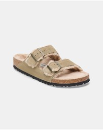 Birkenstock - Arizona Shearling Suede Sandals - Women's
