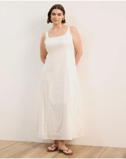 Atmos&Here Curvy - Pippa Sleeveless Linen Blend Midi Dress