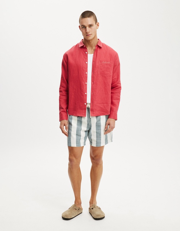 Cotton On - Relaxed Linen Long Sleeve Shirt