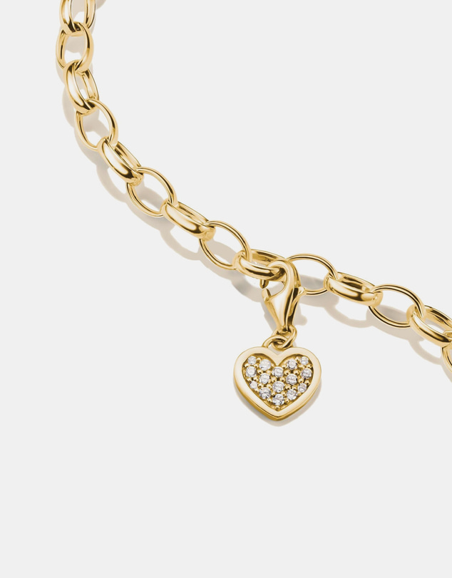THOMAS SABO - Gold-Plated Heart Charm with White Zirconia