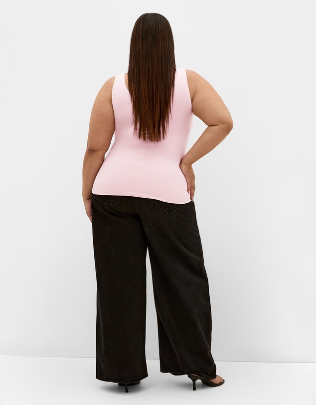 City Chic - Plus size Amelia Scoop Neck Tank - pink