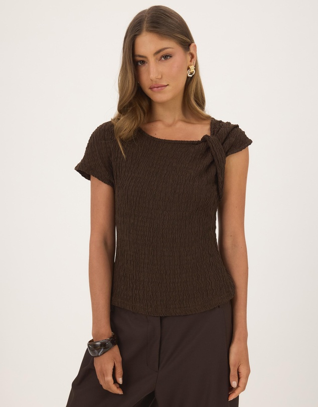 Atmos&Here - Winnie Textured Twist Jersey Top