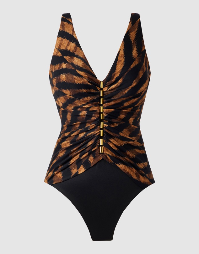Miraclesuit Swimwear  - Raya de Safari Charmer V Neck Tummy Control Swimsuit
