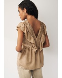 NEXT - Sleeveless Ruffle V-Neck Top
