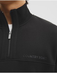 Country Road - Australian Cotton Modern Logo Half Zip Sweat