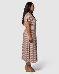 Something 4 Olivia - Allegra Linen Stripe Midi Dress