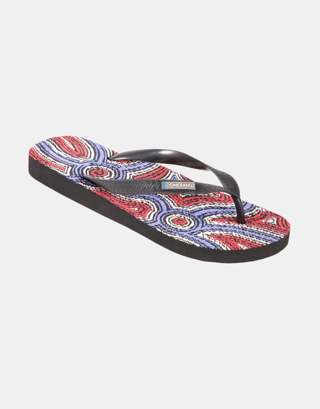 Boomerangz Footwear - Men's Saltwater Dreamtime Thongs 02 with arch support and 2 x interchangeable straps
