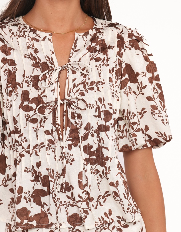 Petal & Pup - Winslet Top - Brown Floral