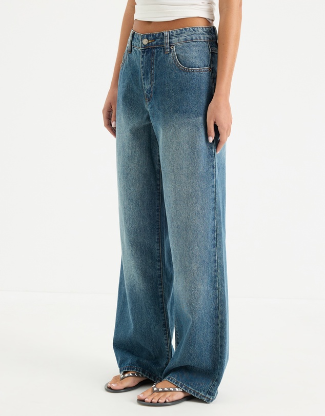 Calli - Tyla Mid Rise Baggy Jeans