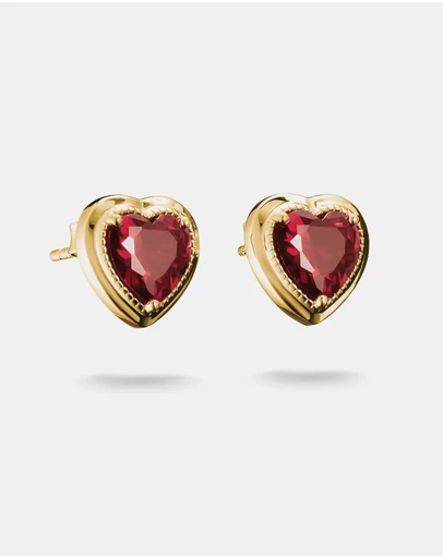 THOMAS SABO - THOMAS SABO Small Red Heart Stud Earrings Gold