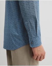 Country Road - Slim Fit Cotton Leaf Print Shirt