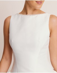 Six Stories - Pearl Trim Bubble Hem Mini Dress