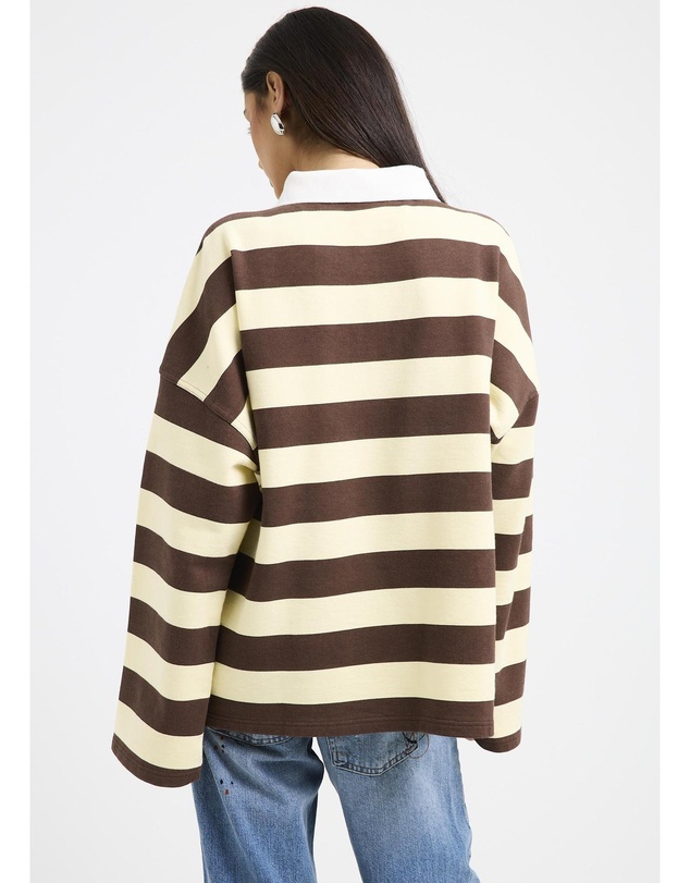 Subtitled - Portland Striped Polo Sweat Shirt