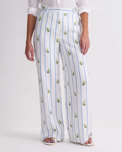 Sportscraft - Hampton Stripe Linen Pant
