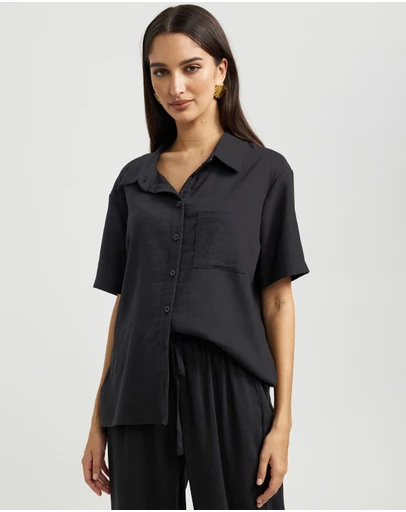 Dazie - Summer Plans Linen Blend Button-Up Shirt