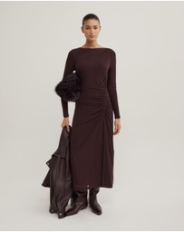Witchery - Longsleeve Ruched Mesh Dress
