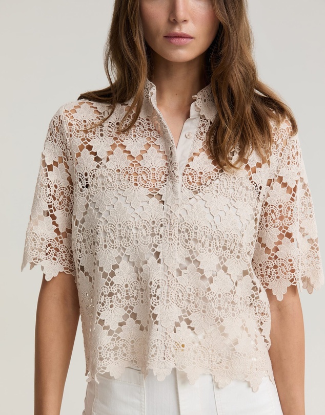 Sportscraft - Ariana Lace Cropped Shirt