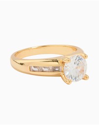 Lovisa - Gold Plated Cubic Zirconia Round Band Ring